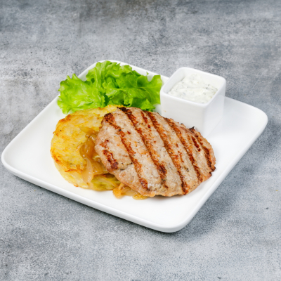 Бифштекс из Индейки с Драником